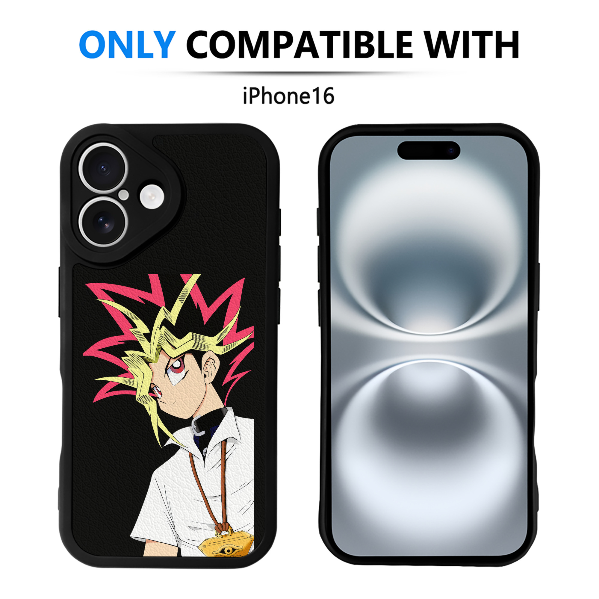 遊☆戯☆王 Yu-Gi-Oh! 【iPhone 16シリーズ対応】シリコンスマホケース（レザー調） 材質：シリコン